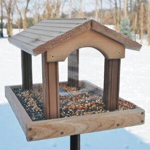 Wooden bird feeder