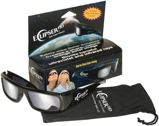 2-Pack The Eclipser HD Plastic Solar Glasses And Eclipser Case