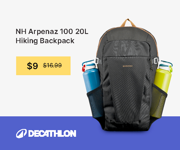 Quechua NH Arpenaz 100 20 L Hiking Backpack Hike and Camp Deals
