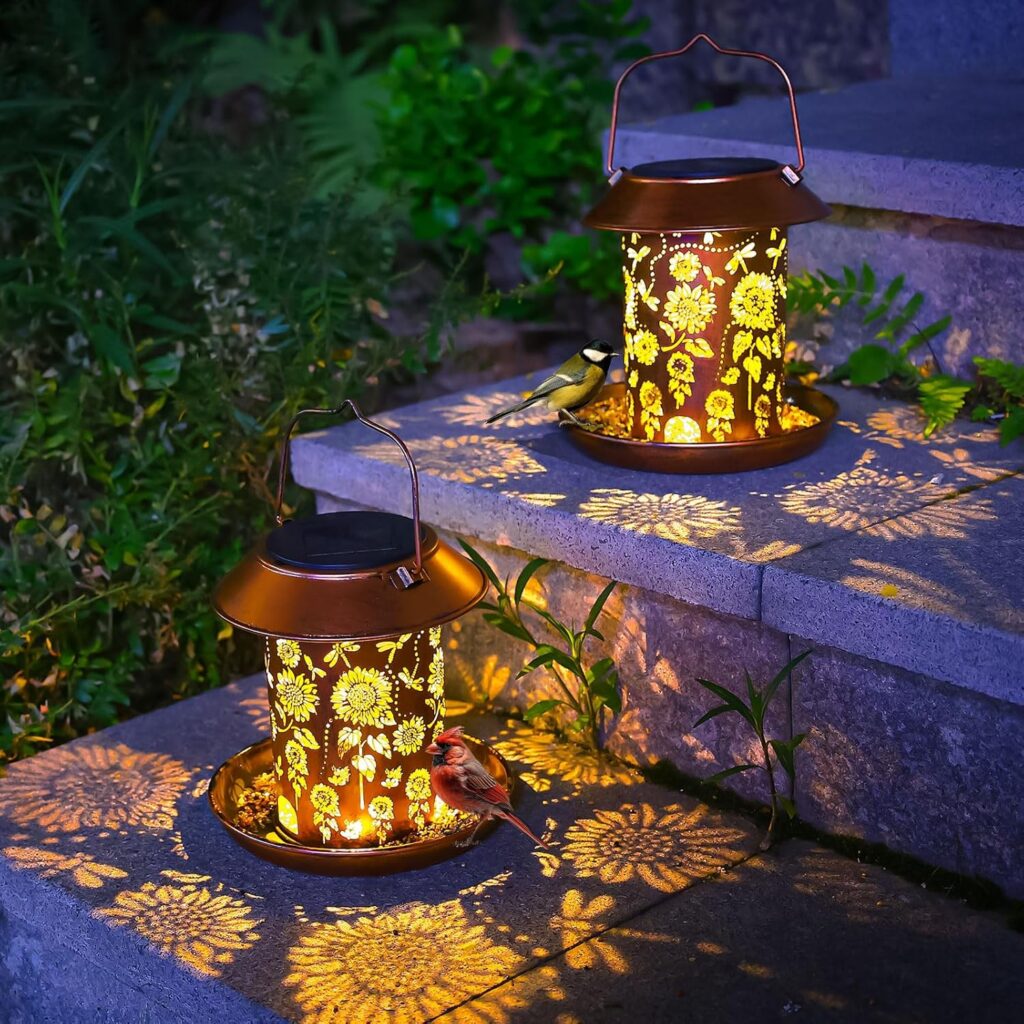 2-pack Solar Bird Feeders Best Christmas Gifts for Birdwatcher