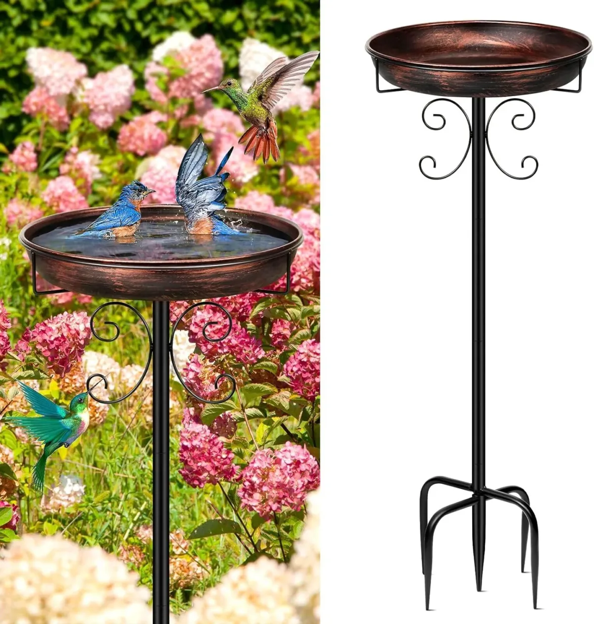Daoeny 35In Metal Bird Bath - 1