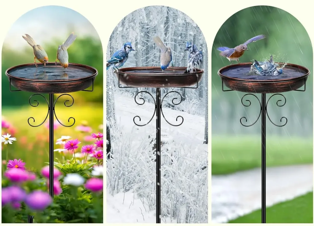 Daoeny 35In Metal Bird Bath - 1