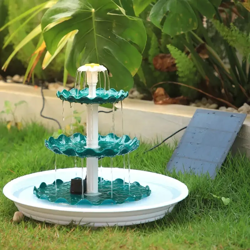 Solar-powered bird bath