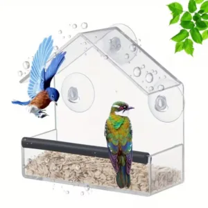 Plastic Bird Cage Outdoor Adhesive Hummingbird Feeder Full View Transparent Organic Glass Bird Nest