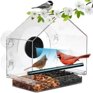 AI Bird Recognition Smart Bird Feeder Camera Two-Way Voice Intercom 4MP HD Night Vision Wide Angle CMOS Sensor WiFi Pan-Tilt