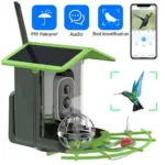 Bird Feeder Camera 4MP 2K HD Bird Video Capture WiFi Solar Powered Camera Battery with Solar Panel, Instant Alerts, Birdwatching
