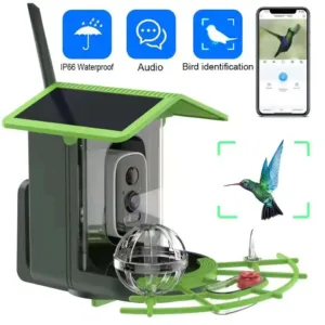 Bird Feeder Camera 4MP 2K HD Bird Video Capture WiFi Solar Powered Camera Battery with Solar Panel, Instant Alerts, Birdwatching