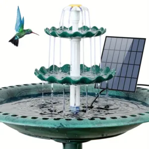 Solar-powered bird bath