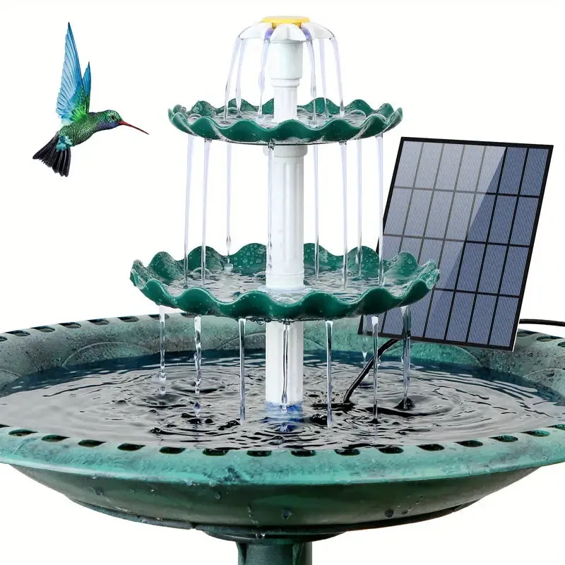 Solar-powered bird bath