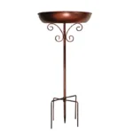 Vintage Metal Bird Bath with Pedestal Stand