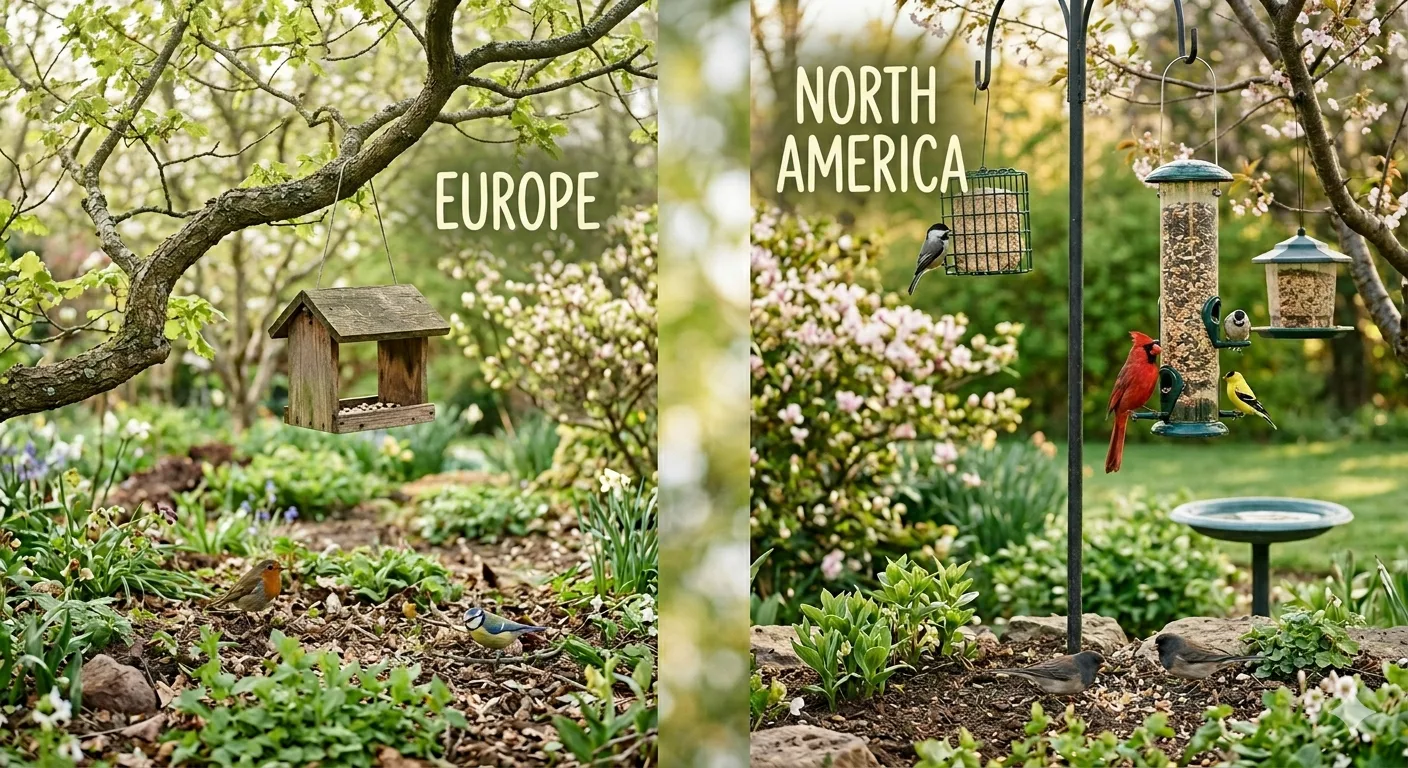 Bird Feeding in Spring Featured Europe vs N America